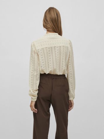 Kanten blouse in gebroken wit Vichikka Vila
