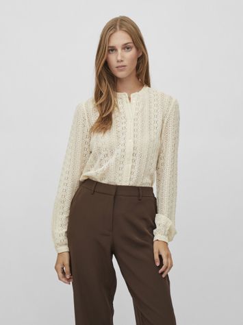 Kanten blouse in gebroken wit Vichikka Vila