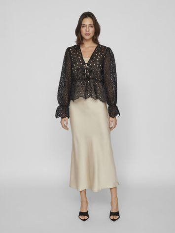 Beige satijnen rok Viellette Vila 