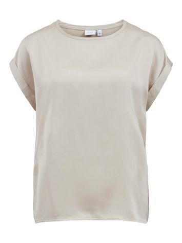 Beige t-shirt met glanzende voorzijde Viellette Vila