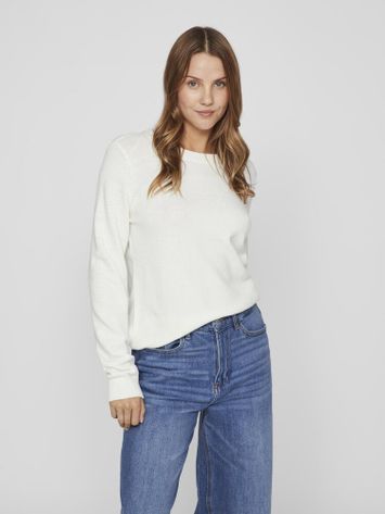 Witte trui met ronde hals Viril Vila
