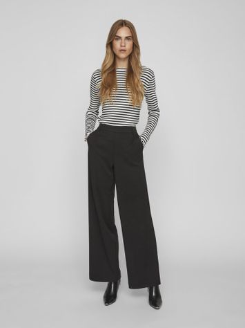 Zwarte broek met hoge taille Vivarone Vila
