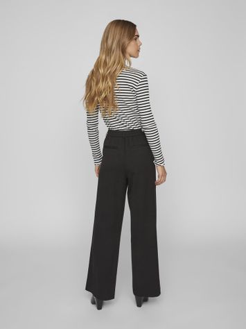 Zwarte broek met hoge taille Vivarone Vila