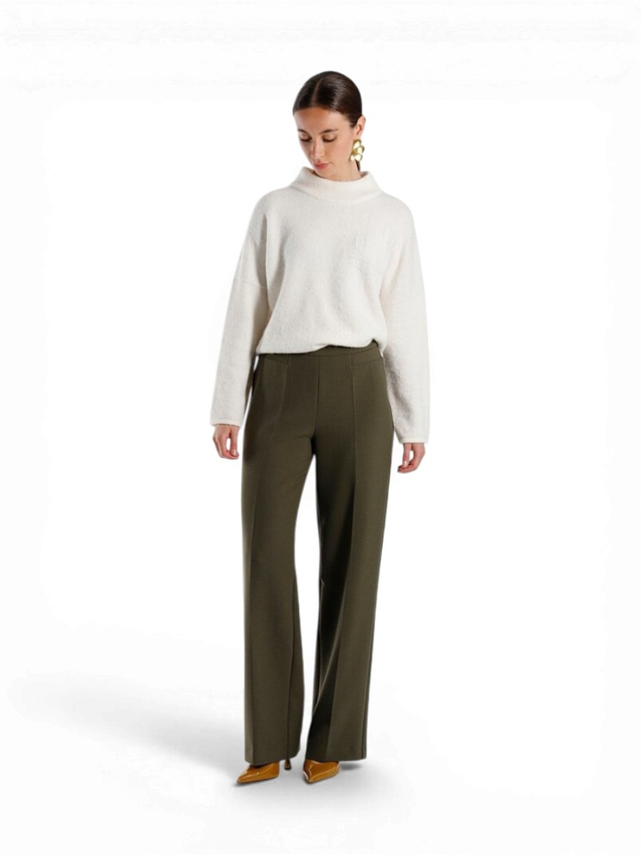 Groene geklede broek met rechte pijpen Tibio Furore 