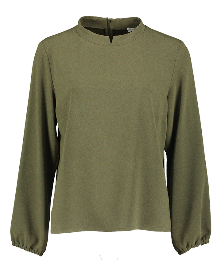 Kaki groene bloes met kleine kraag Boina Furore 