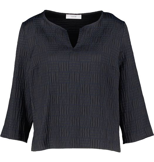 Donkerblauwe bloes met blauwe ruit in ribbel Bollova Furore