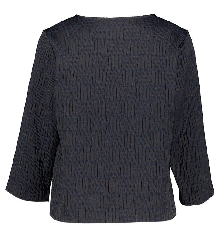 Donkerblauwe bloes met blauwe ruit in ribbel Bollova Furore