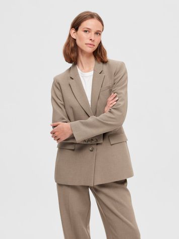 Camelkleurige blazer Selected 
