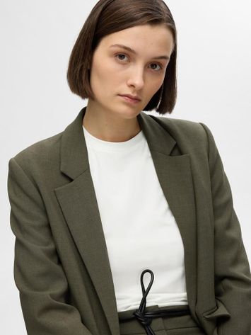 Ecru kleurige doorschijnende t-shirt Selected Femme