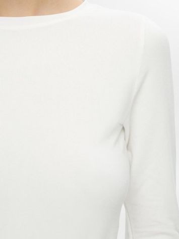 Ecru kleurige doorschijnende t-shirt Selected Femme