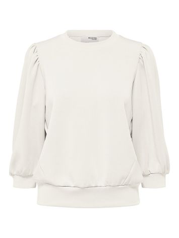 Ecru sweater met ronde hals Selected