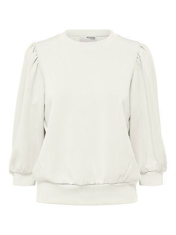 Ecru sweater met ronde hals Selected