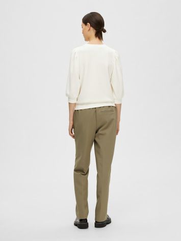 Ecru sweater met ronde hals Selected