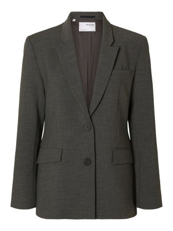 Donkergrijze geklede blazer Slfrita Selected