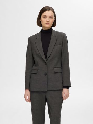 Donkergrijze geklede blazer Slfrita Selected