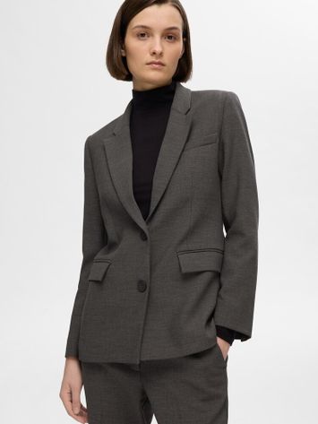 Donkergrijze geklede blazer Slfrita Selected