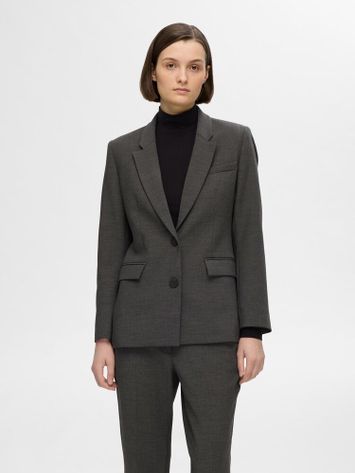 Donkergrijze geklede blazer Slfrita Selected