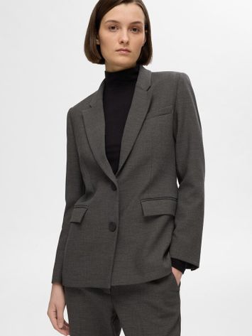 Donkergrijze geklede blazer Slfrita Selected