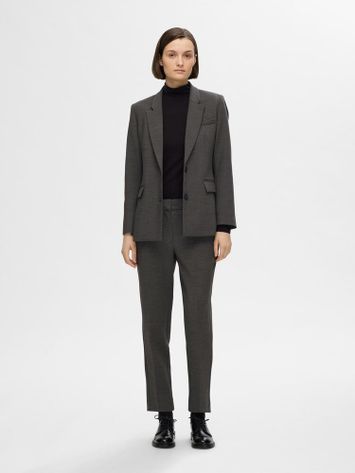 Donkergrijze geklede blazer Slfrita Selected