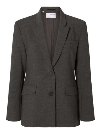 Donkergrijze geklede blazer Slfrita Selected