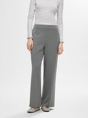 Grijze geklede broek Selected Femme