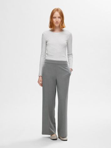 Grijze geklede broek Selected Femme