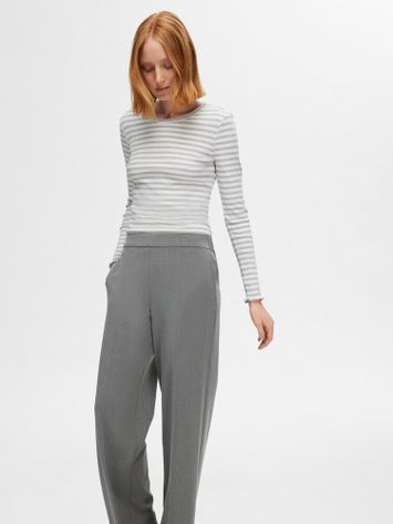 Grijze geklede broek Selected Femme