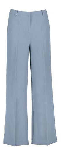 Petrolblauwe broek met bandplooien Lexi Wide Ichi