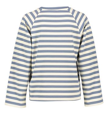 T-shirt met blauwe en ecru strepen Itira Ichi