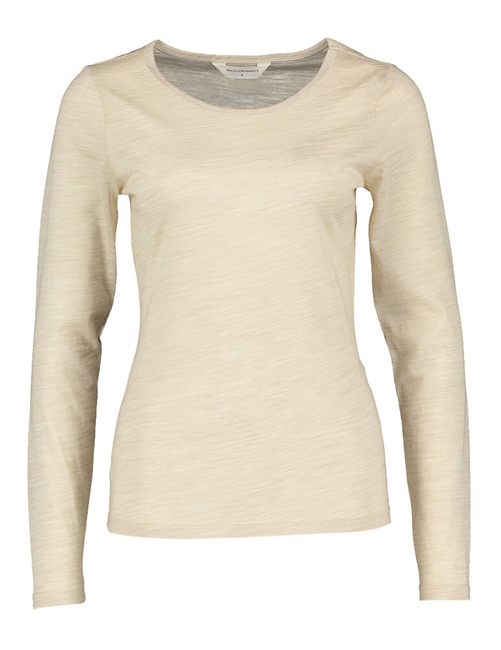Beige doorzichtige wollen t-shirt Nesmina MSCH Copenhagen