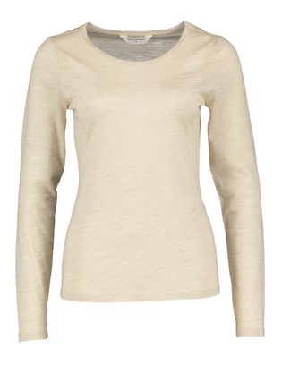 MSCH Copenhagen Beige doorzichtige wollen t-shirt Nesmina