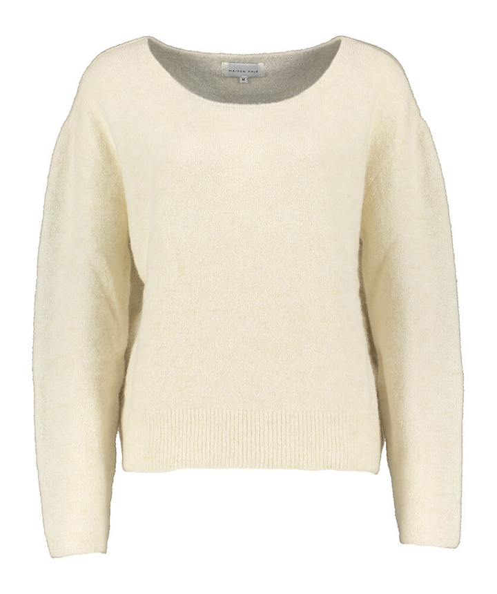 Ecrukleurige trui met ronde hals Likey Maison Anje