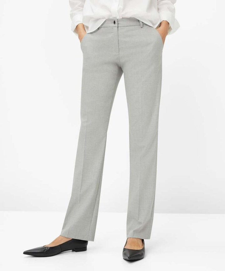 Licht grijze geklede broek met bandplooien Brax 