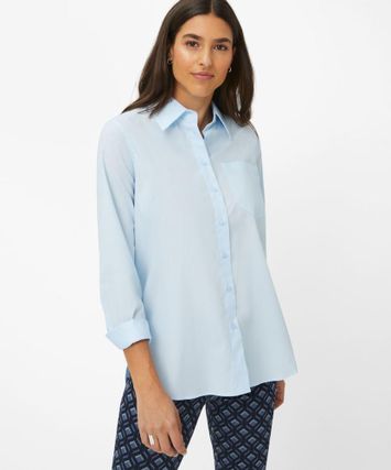 Lichtblauwe katoenen blouse Brax