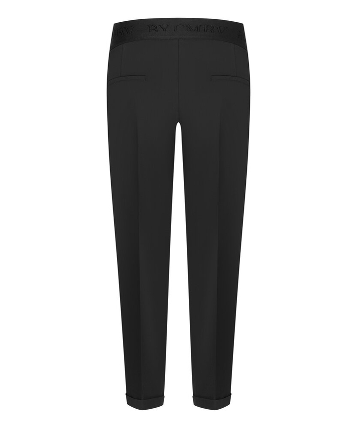 Zwarte lange broek met elastiek in de taille Kim Cambio