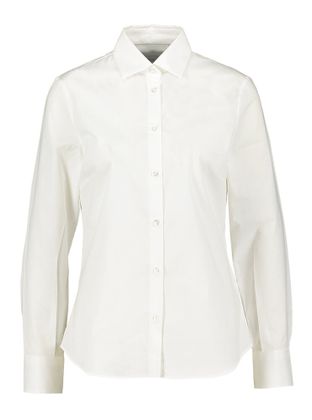 Cristiana C Ecrukleurige blouse met knopen en lange mouwen