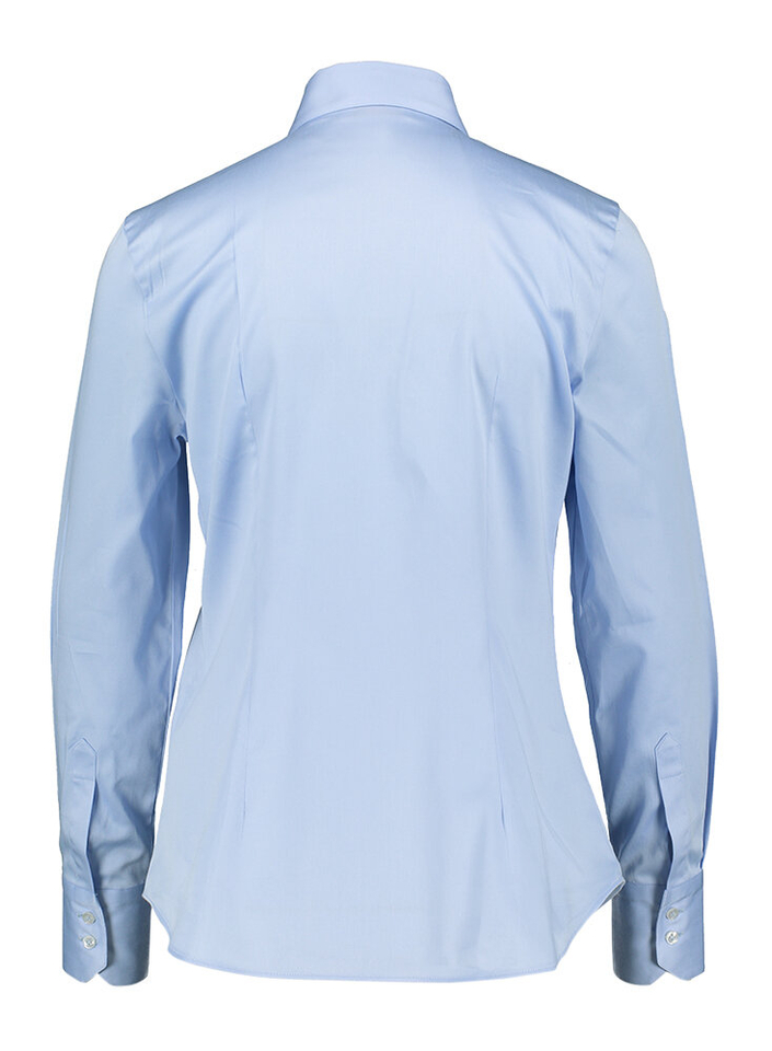 Licht blauw katoenen hemd met frul aan de borst Afa Christinia Conti