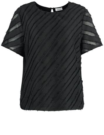 Zwarte bloes met structuur Schwarz Gerry Weber