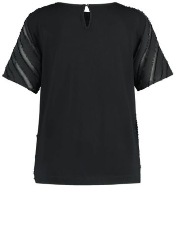 Zwarte bloes met structuur Schwarz Gerry Weber