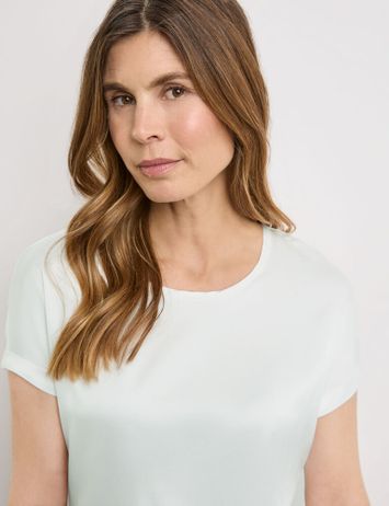 Off white t-shirt met contrasterende voorzijde Gerry Weber