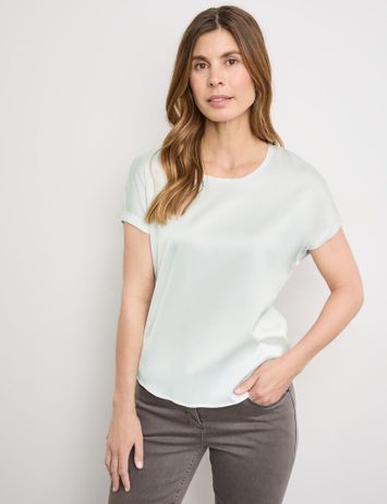 Off white t-shirt met contrasterende voorzijde Gerry Weber