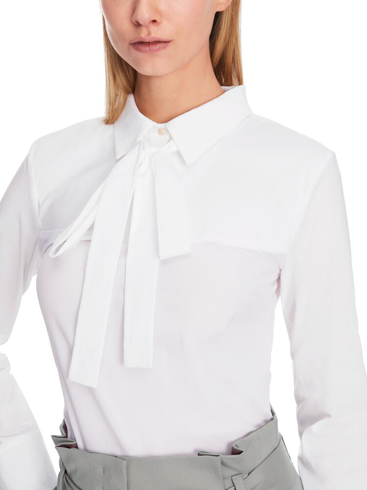 Witte bloes met lint aan kraag Marccain