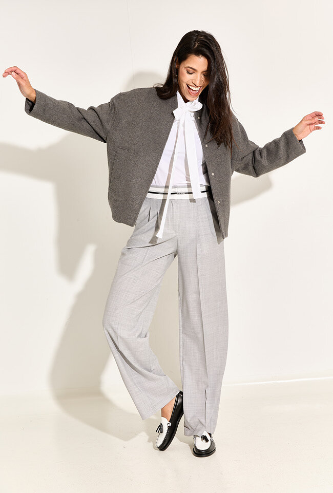 Witte bloes met lint aan kraag Marccain