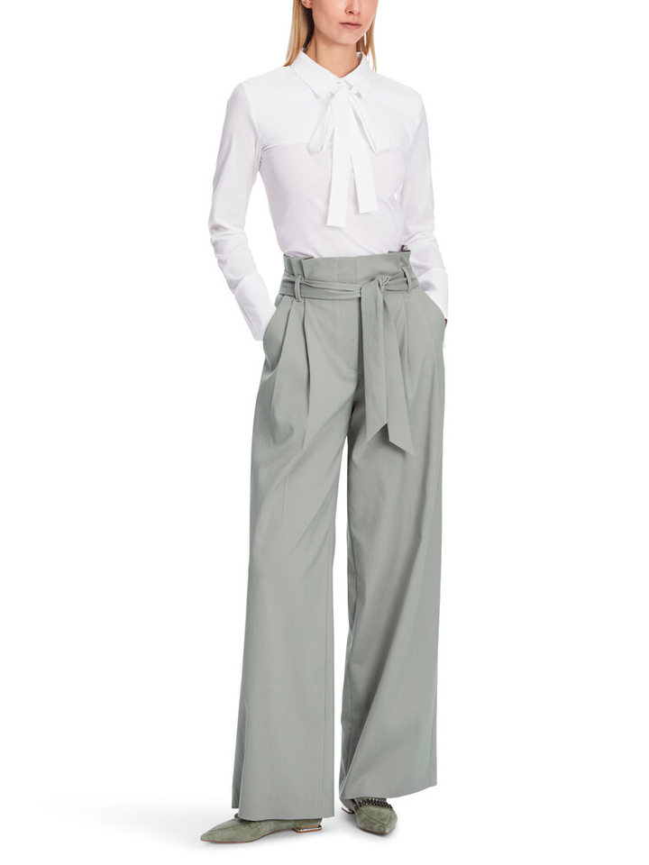 Witte bloes met lint aan kraag Marccain