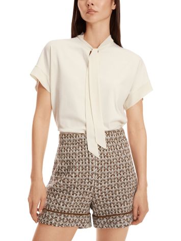 Ecru t-shirt met strik vooraan Marccain 