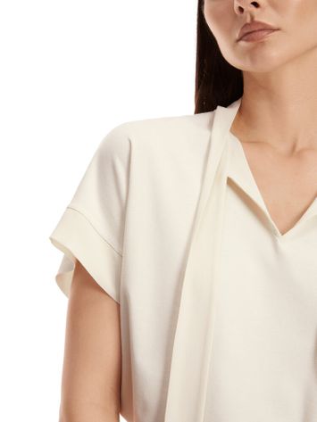 Ecru t-shirt met strik vooraan Marccain 