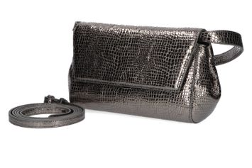 Zilverkleurige metallix clutch Ikon Clutch Kaai