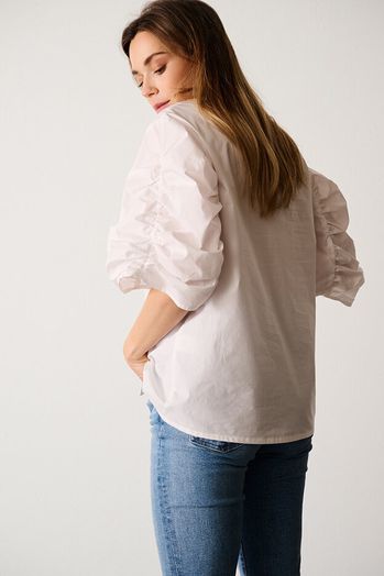 Witte blouse met pofmouwen Libby Due Amanti 