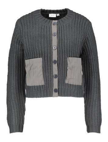 Donkergrijze gilet met knopen en speciale zakken Viberg Vila