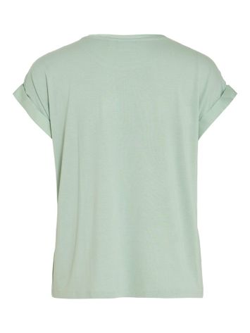 Muntgroene top met ronde hals Vielette Vila